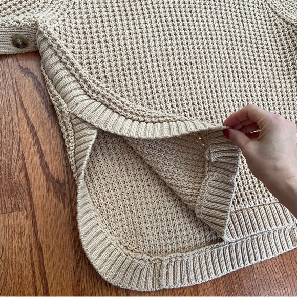 J. Crew Turtleneck cotton poncho in Sandy Beach sweater size S/M - Picture 8 of 16